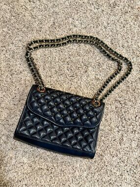Rebecca Minkoff Quilted Black Leather Chain Shoulder Bag